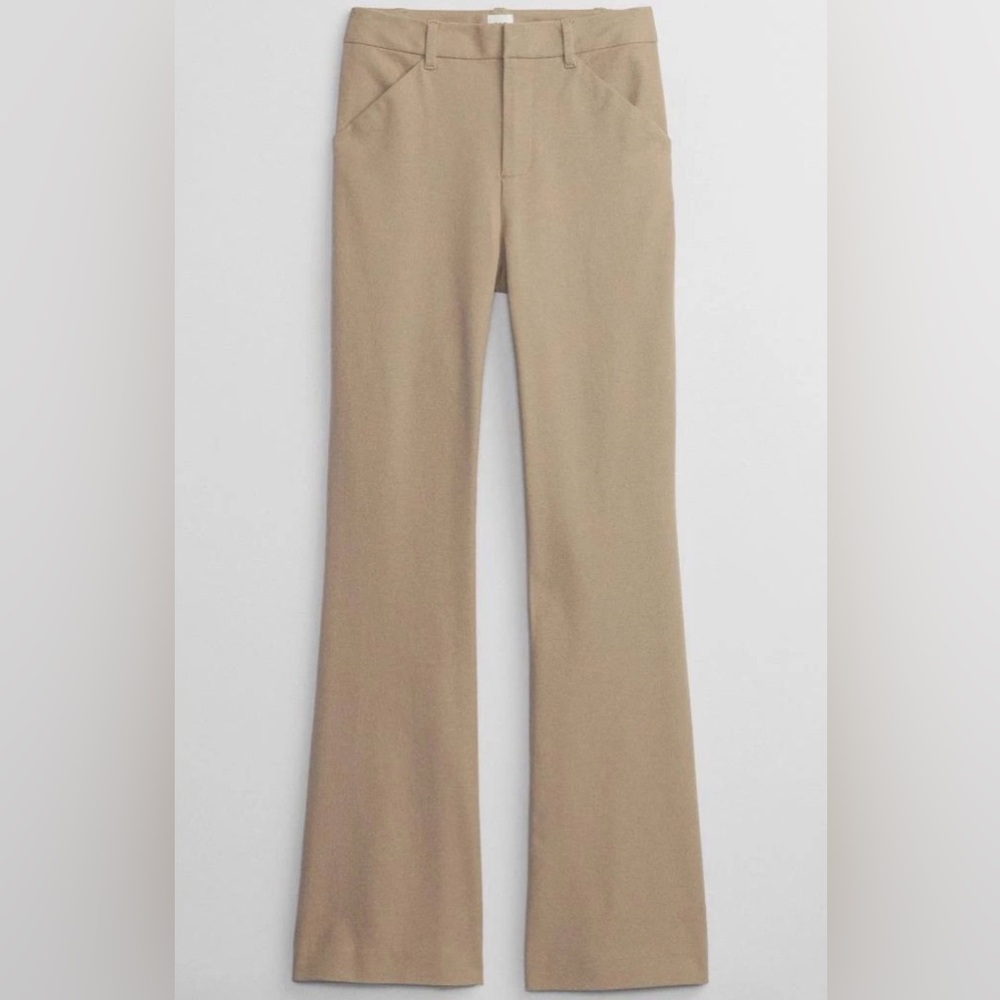 NWT Gap | High Rise Flare Stretchy Trouser Pants in Khaki Tan | Size 8